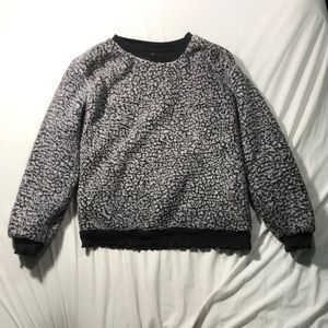Fuzzy grey and black sweatshirt with a silky inside size XL 14/16 from art class
